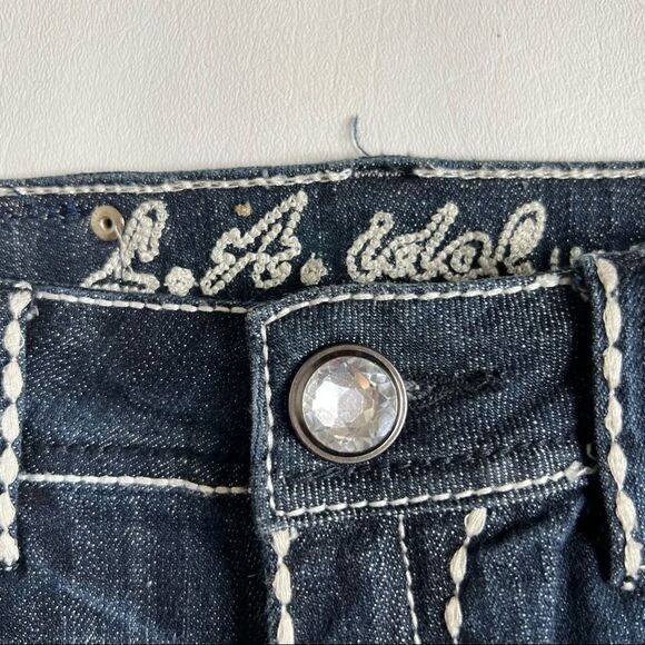 LA Idol USA | Blingy Bermuda Low Rise Denim Shorts - Picture 3 of 7